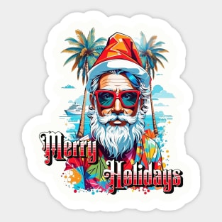 Christmas in Paradise: Merry Holidays with Santa Sticker